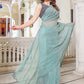 Classic Net Blue Sequins Saree