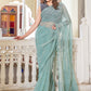 Classic Net Blue Sequins Saree
