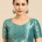Designer Blouse Banarasi Jacquard Blue Weaving Blouse