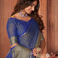Trendy Saree Khadi Silk Linen Blue Woven Saree