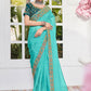 Trendy Saree Organza Satin Blue Embroidered Saree