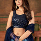 Readymade Lehenga Choli Pure Georgette Blue Embroidered Lehenga Choli