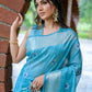 Classic Silk Blue Woven Saree