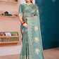 Classic Organza Silk Blue Diamond Saree