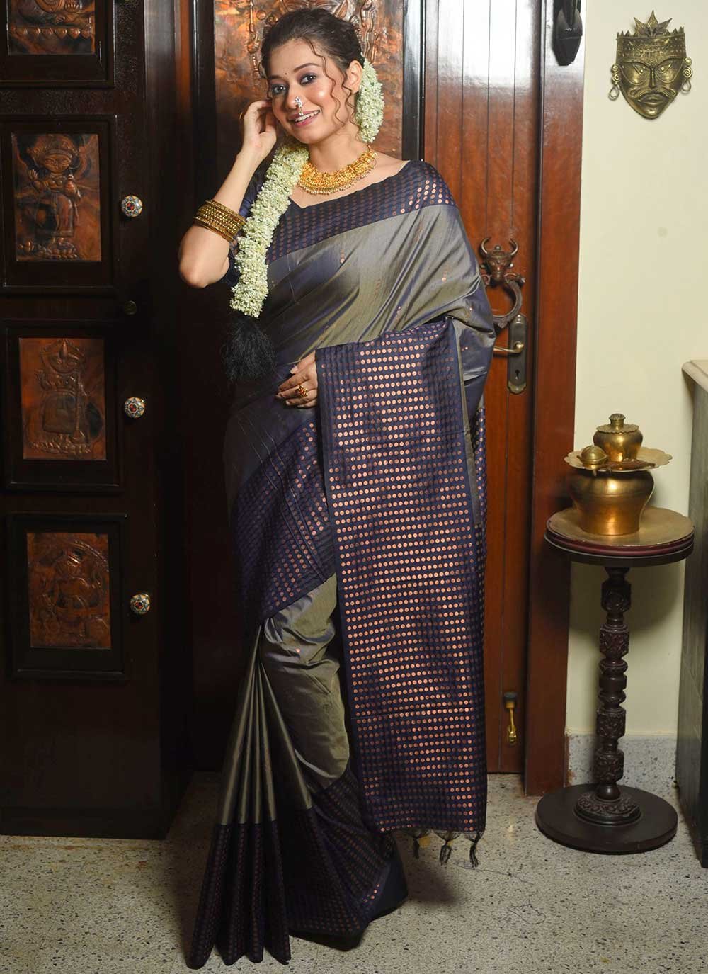 Trendy Saree Silk Blue Woven Saree