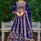 Lehenga Choli Velvet Blue Dori Work Lehenga Choli