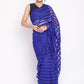 Trendy Saree Net Blue Strips Print Saree