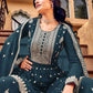 Palazzo Salwar Suit Georgette Blue Embroidered Salwar Kameez