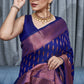 Traditional Saree Silk Blue Jacquard Work Saree