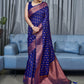 Traditional Saree Silk Blue Jacquard Work Saree