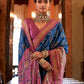 Trendy Saree Tussar Silk Blue Digital Print Saree