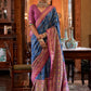 Trendy Saree Tussar Silk Blue Digital Print Saree
