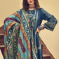 Salwar Suit Velvet Blue Digital Print Salwar Kameez