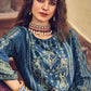 Salwar Suit Velvet Blue Digital Print Salwar Kameez