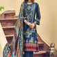 Salwar Suit Velvet Blue Digital Print Salwar Kameez