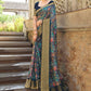 Contemporary Silk Viscose Blue Weaving Saree