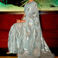 Contemporary Handloom Silk Blue Weaving Saree