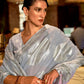 Contemporary Handloom Silk Blue Weaving Saree