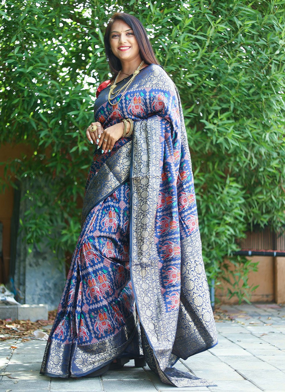 Classic Patola Silk Blue Weaving Saree