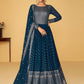 Salwar Suit Georgette Blue Embroidered Salwar Kameez