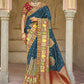 Classic Silk Blue Embroidered Saree