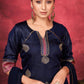 Palazzo Salwar Suit Art Silk Blue Woven Salwar Kameez