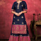 Palazzo Salwar Suit Art Silk Blue Woven Salwar Kameez