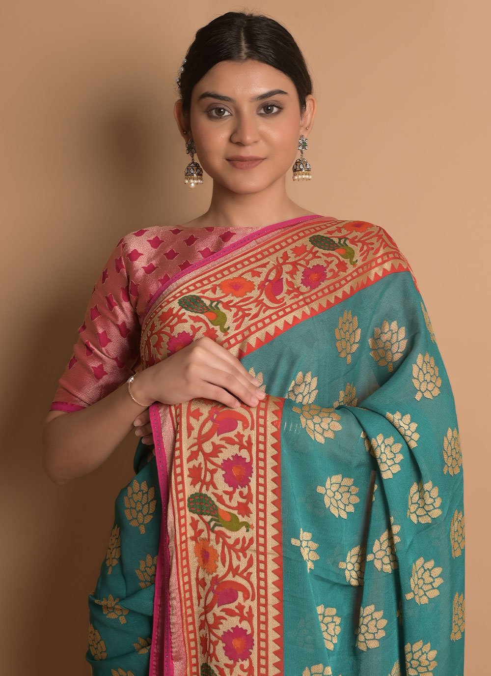 Classic Brasso Blue Woven Saree