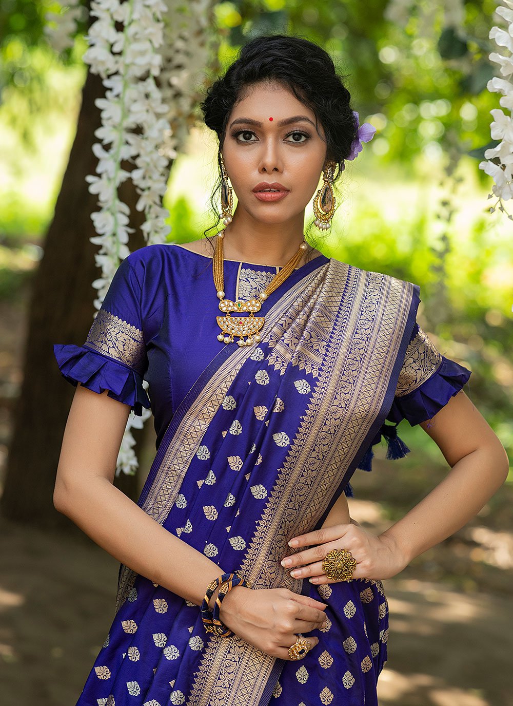 Classic Banarasi Silk Blue Woven Saree