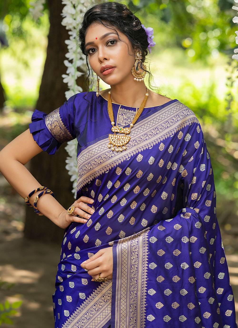 Classic Banarasi Silk Blue Woven Saree