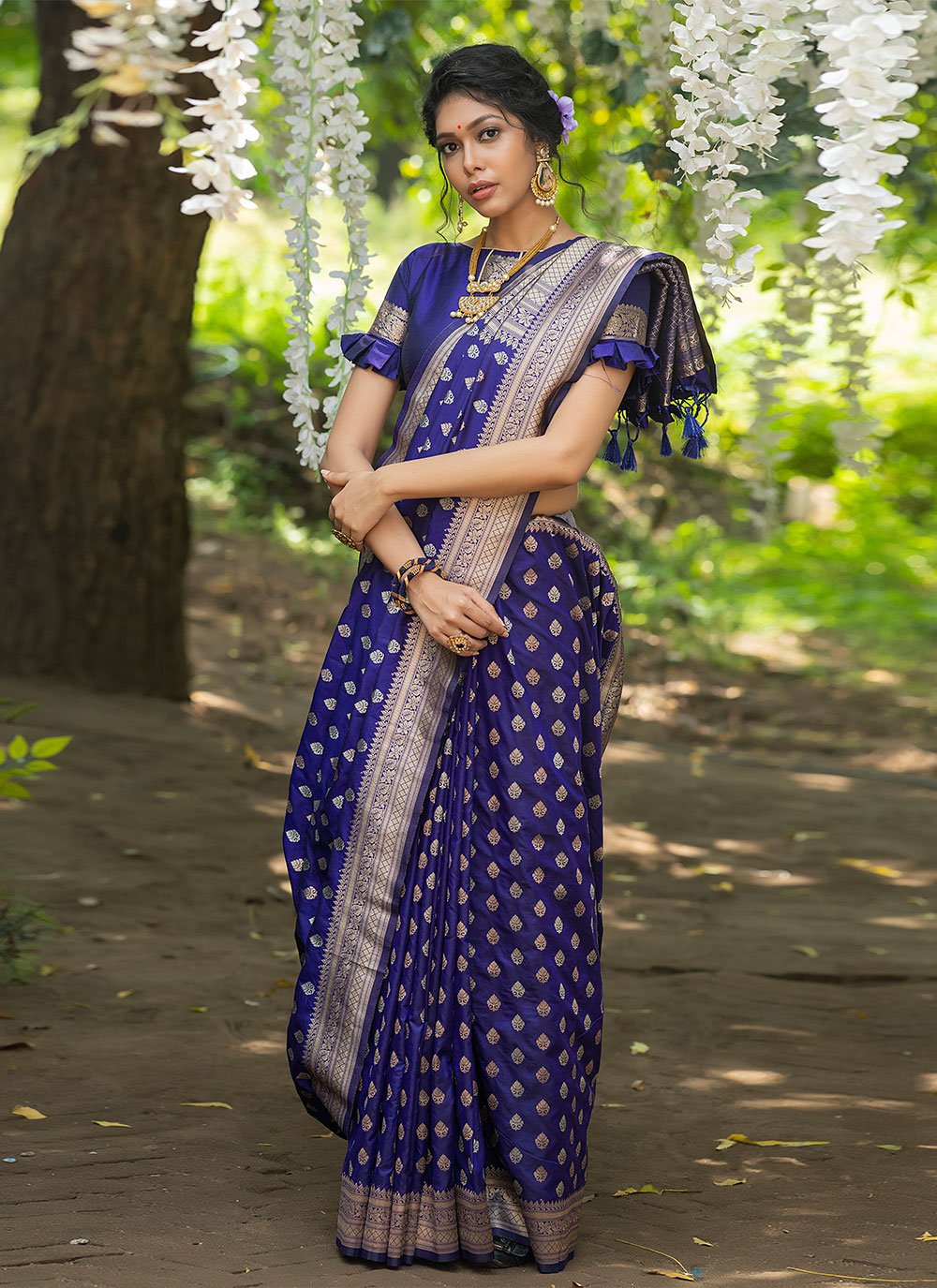 Classic Banarasi Silk Blue Woven Saree