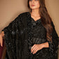 Contemporary Bembarg Georgette Black Patch Border Saree