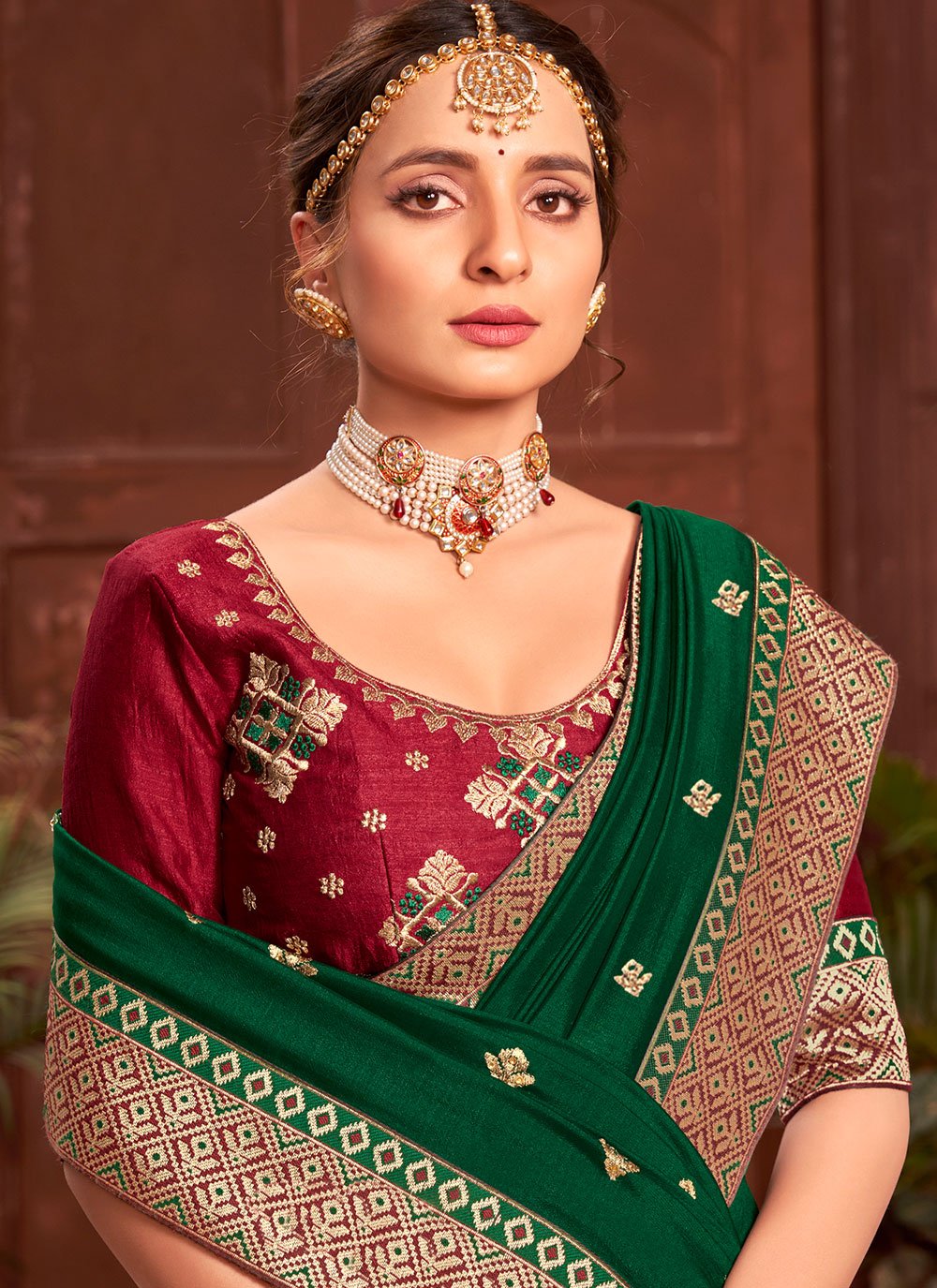 Casual Silk Green Embroidered Saree