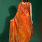 Contemporary Chiffon Orange Patch Border Saree
