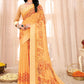 Classic Chiffon Mustard Fancy Work Saree