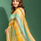 Designer Chiffon Yellow Embroidered Saree