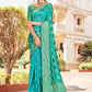 Classic Silk Firozi Patch Border Saree