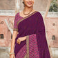 Classic Georgette Purple Fancy Work Saree