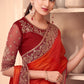 Classic Silk Orange Embroidered Saree