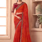 Classic Silk Orange Embroidered Saree
