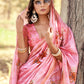 Contemporary Cotton Jacquard Pink Patch Border Saree
