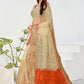Classic Net Cream Patch Border Saree