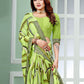 Classic Faux Georgette Sea Green Patch Border Saree