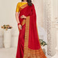 Classic Chinon Silk Red Patch Border Saree