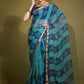 Trendy Saree Georgette Blue Patch Border Saree