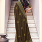 Classic Georgette Green Patch Border Saree