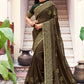 Classic Georgette Green Patch Border Saree