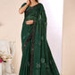 Traditional Saree Bembarg Georgette Green Patch Border Saree