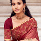 Contemporary Georgette Pink Patch Border Saree