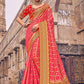 Classic Georgette Pink Embroidered Saree